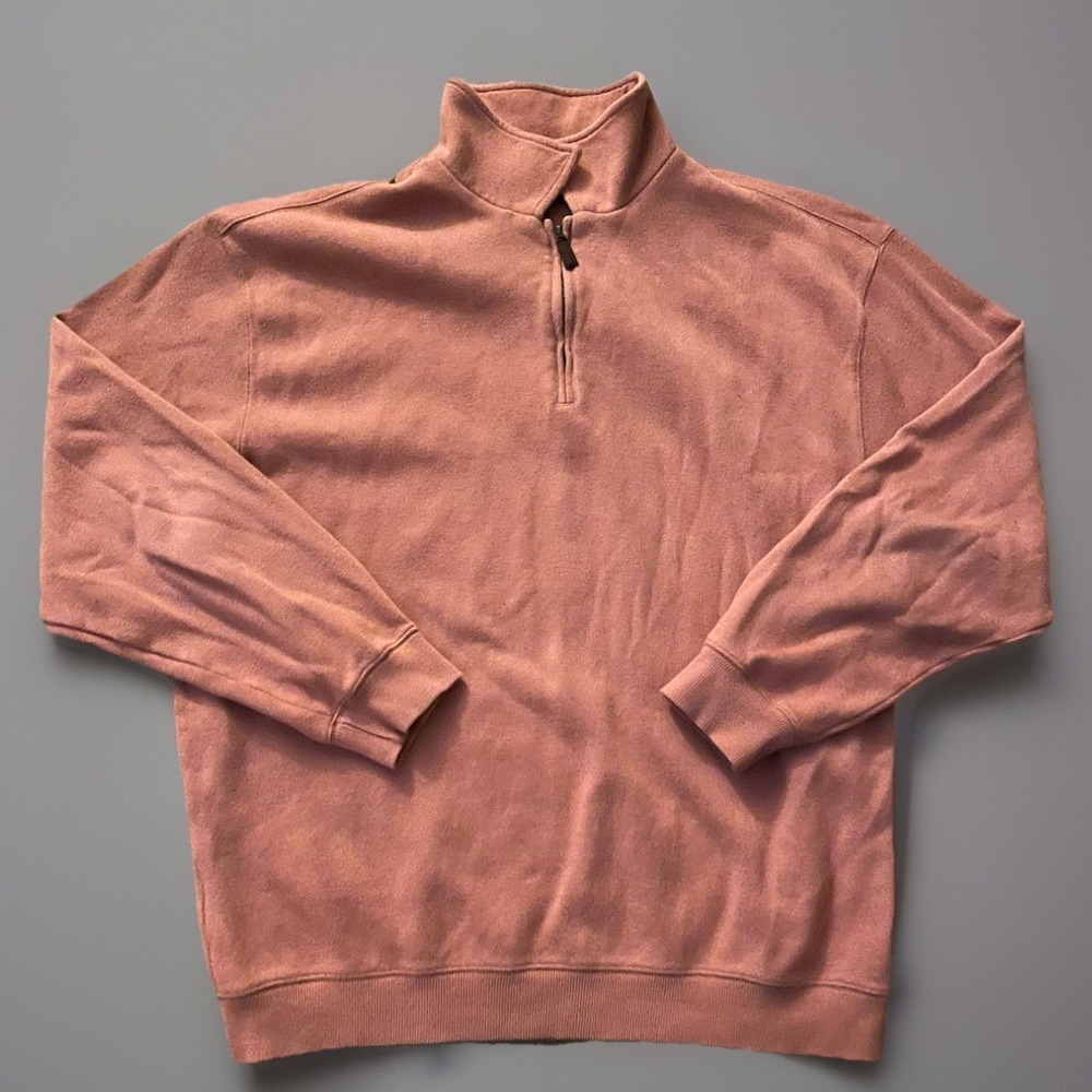 Pendleton Long Sleeve 1/4 Quarter Zip Pullover Sweater Orange XXL 2XL JBHS